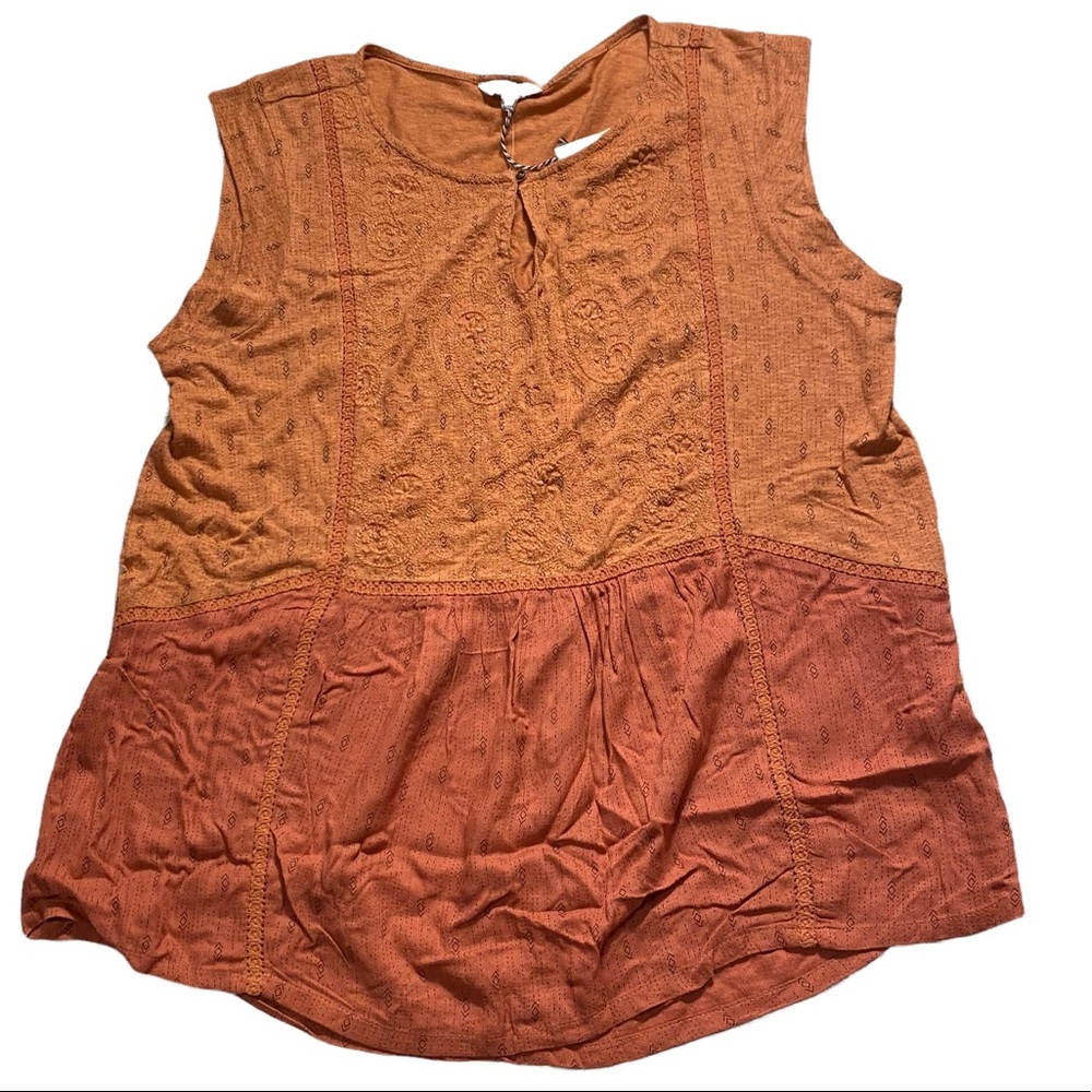 Lucky Brand Orange Sleeveless Top